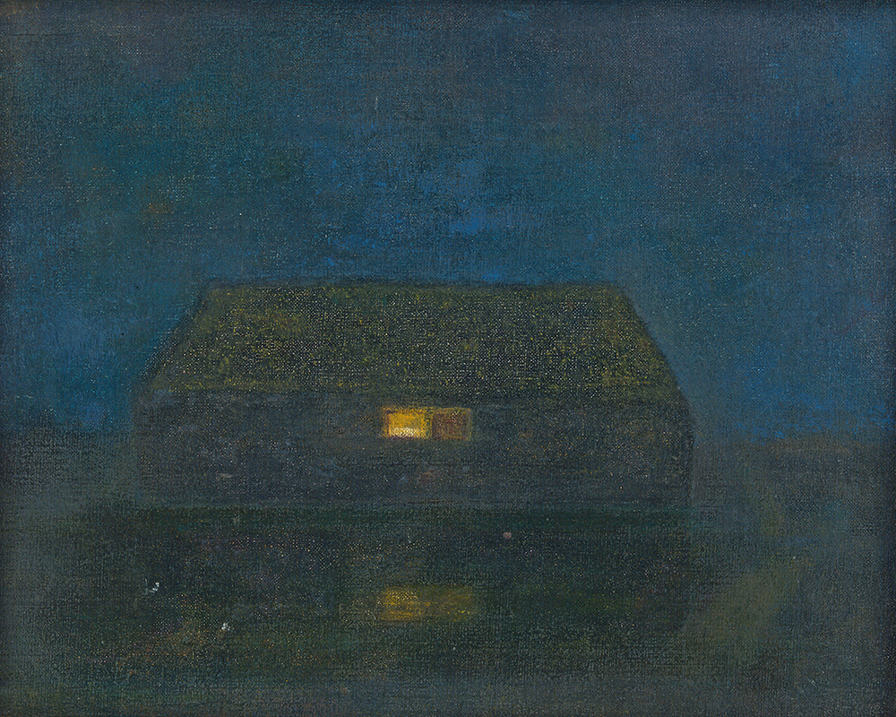 Huisje in de nacht